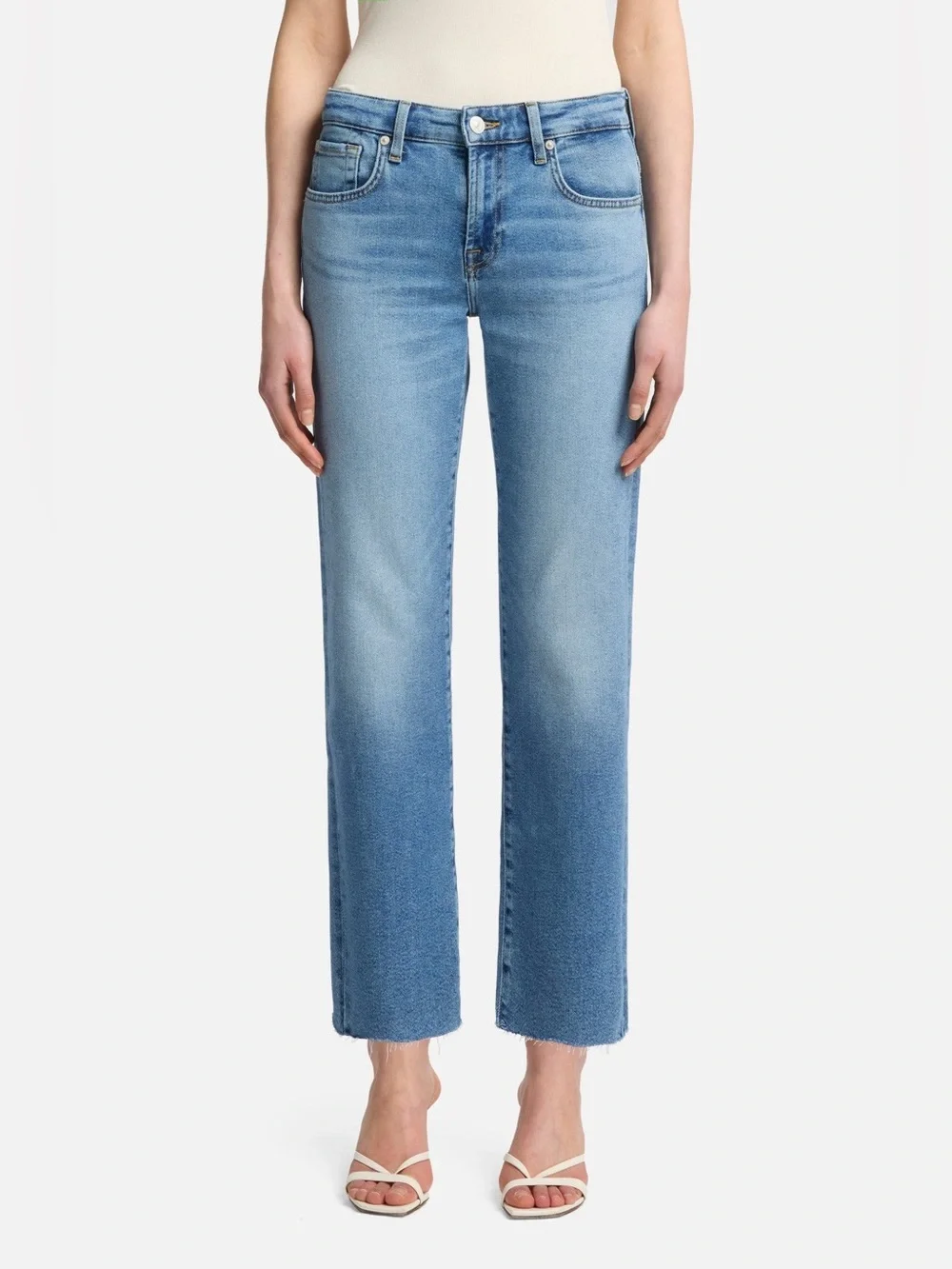 NWT 7 For All Mankind Calie Ankle Straight Jeans in Luxe Vintage, Size 24 - Picture 2 of 12